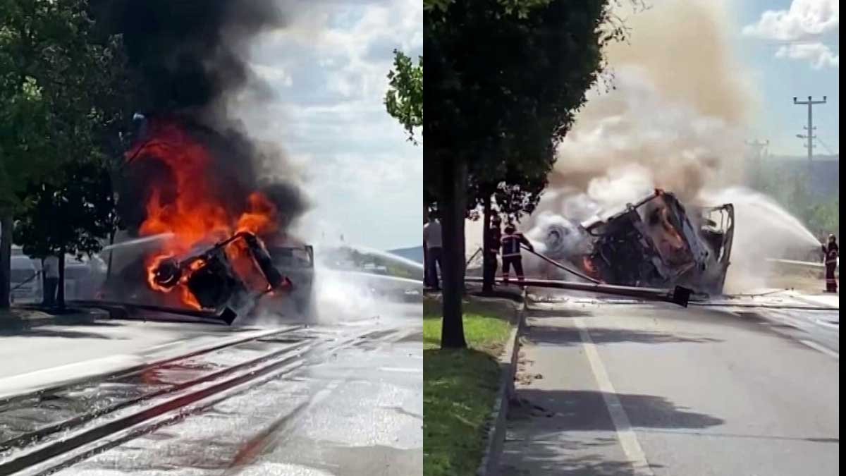 Sakarya'da atık kağıt yüklü tır alev topuna döndü