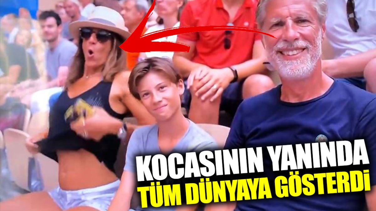 Kocasının yanında tüm dünyaya gösterdi