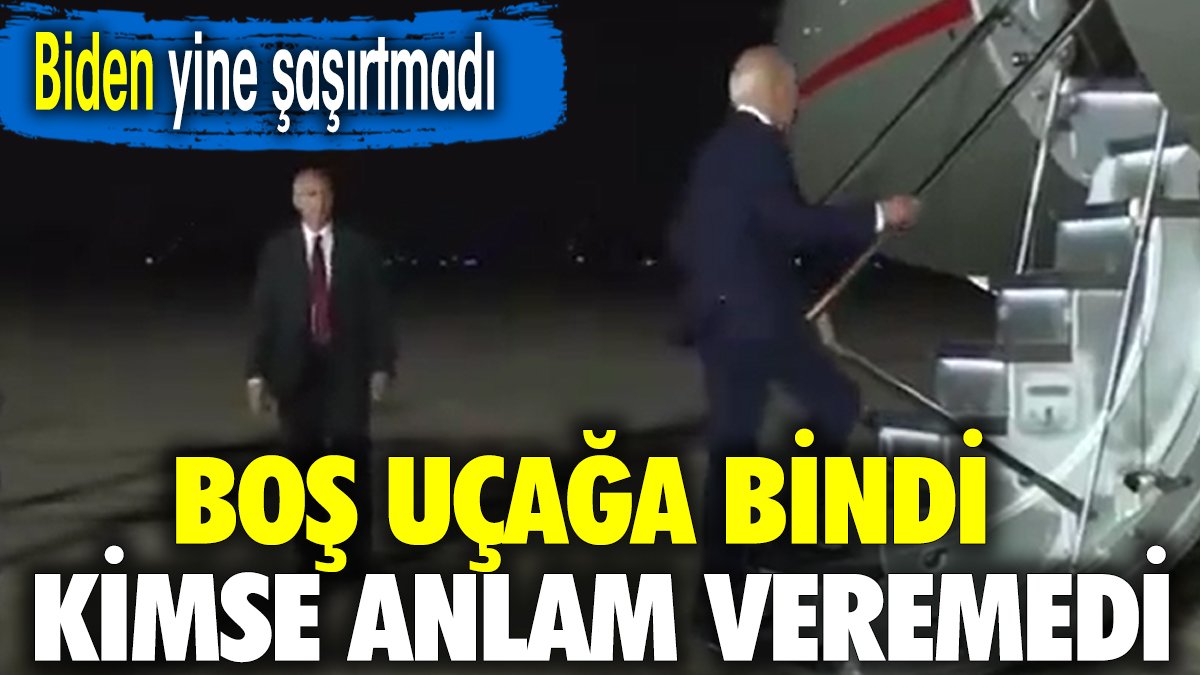 Biden artık şaşırtmıyor. Boş uçağa bindi kimse anlam veremedi