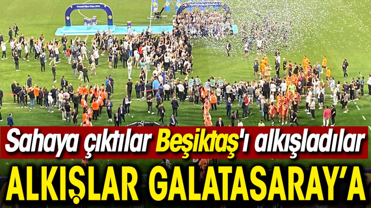 Bravo Galatasaray! Kaybetmelerine rağmen sahayı terk etmeyip Beşiktaş'ın kupayı kaldırmasını beklediler