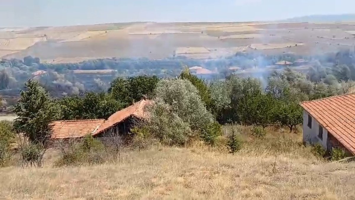 Çorum’da anız yangını paniği