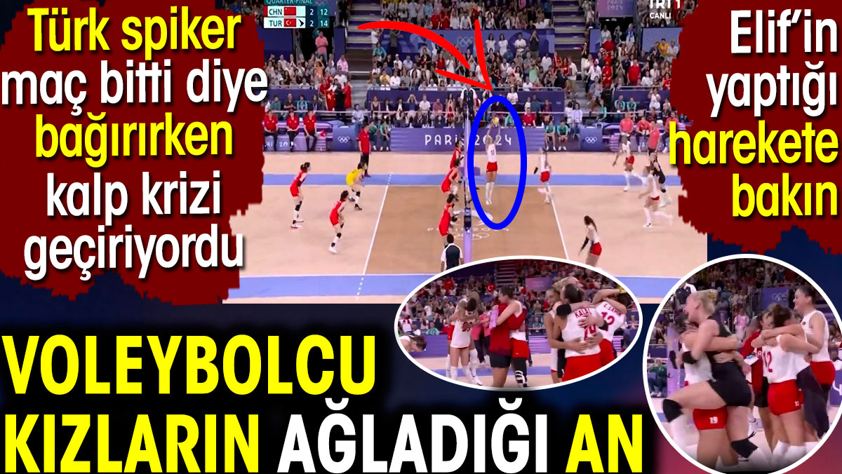 Voleybolcu kızların ağladığı an. Elif'in yaptığı harekete bakın