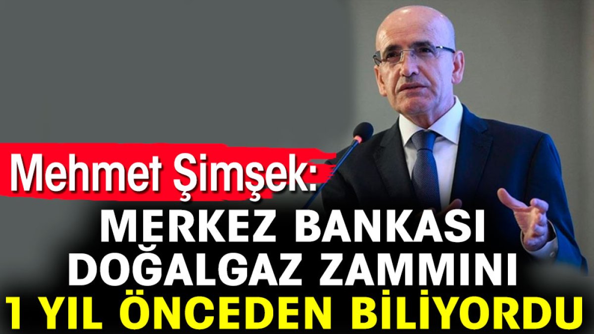 Mehmet Şimşek: Merkez Bankası doğalgaz zammını 1 yıl önceden biliyordu