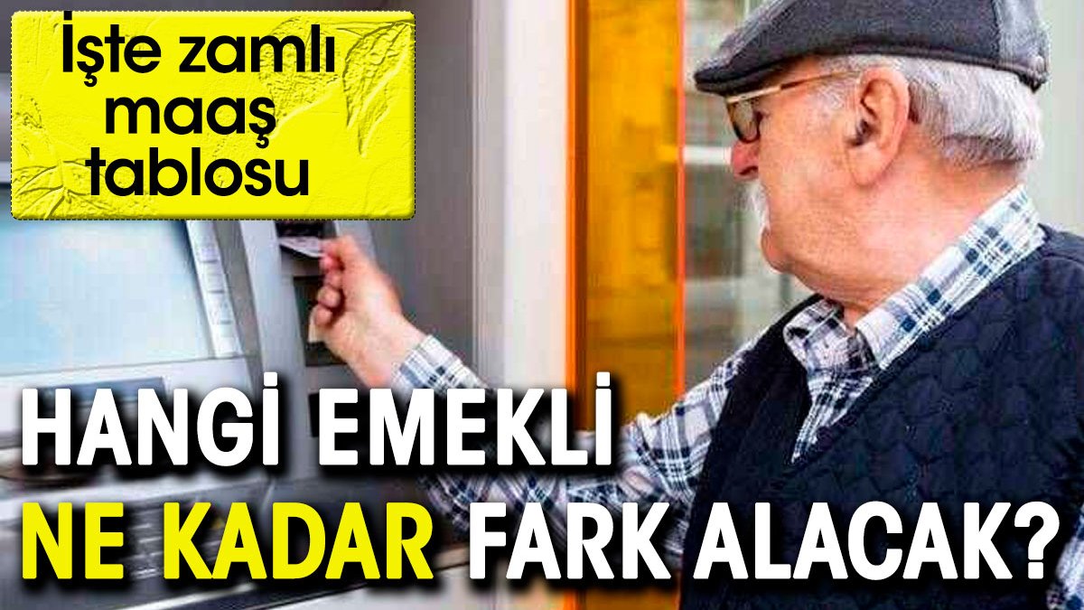 Hangi emekli ne kadar fark alacak. İşte zamlı maaş tablosu