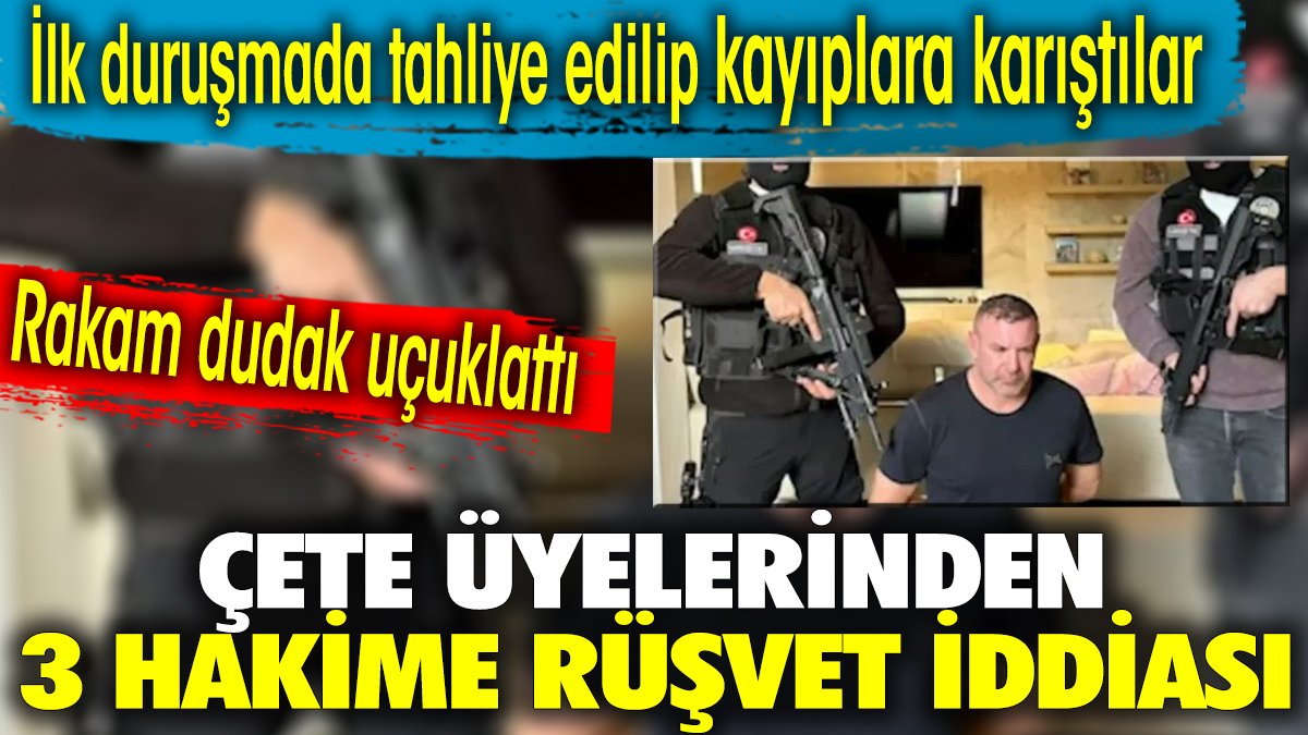 Çete üyelerinden 3 hakime rüşvet iddiası. İlk duruşmada tahliye edilip kayıplara karıştılar