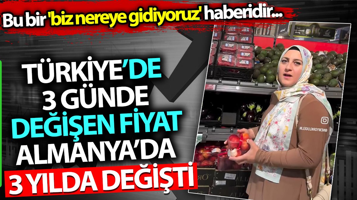 Türkiye'de 3 günde değişen fiyat Almanya'da 3 yılda değişti. Bu bir 'biz nereye gidiyoruz' haberidir...