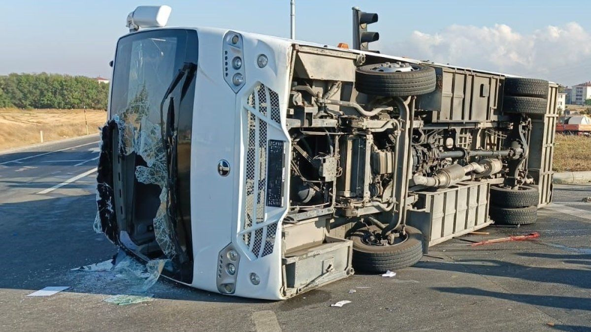 Tekirdağ'da işçi servisi kazası