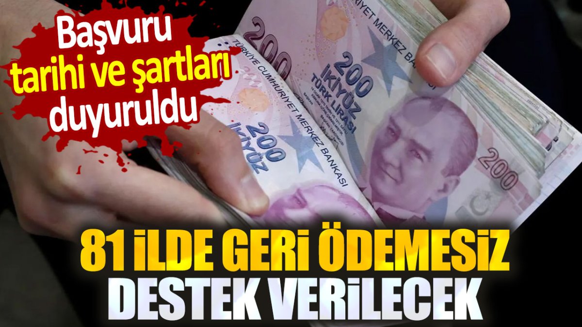 81 ilde geri ödemesiz destek verilecek! Başvuru tarihi ve şartları açıklandı