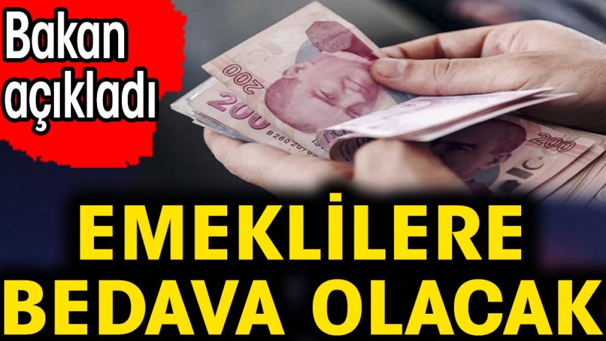 Emeklilere bedava olacak. Bakan açıkladı