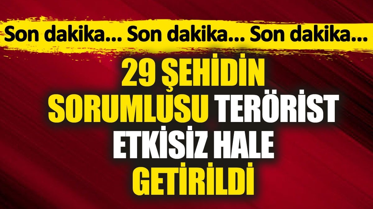 Son dakika... 29 şehidin sorumlusu terörist etkisiz hale getirildi