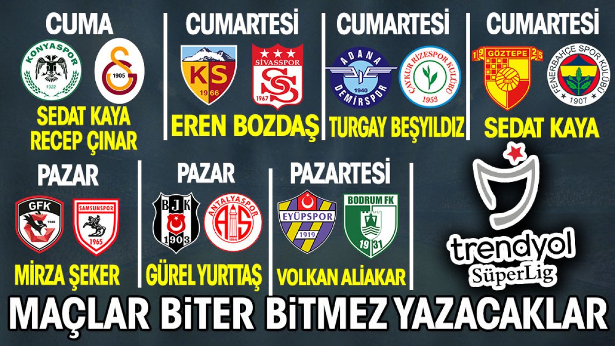 Süper Lig'de 2. hafta heyecanı Yeniçağ'da! Maçlar biter bitmez yazacaklar