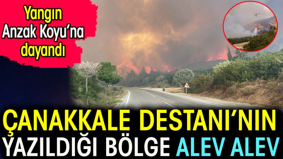 Çanakkale Destanı'nın yazıldığı bölgeler alev alev. Yangın Anzak Koyu'na dayandı