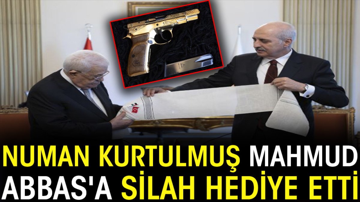 Numan Kurtulmuş Mahmud Abbas'a silah hediye etti