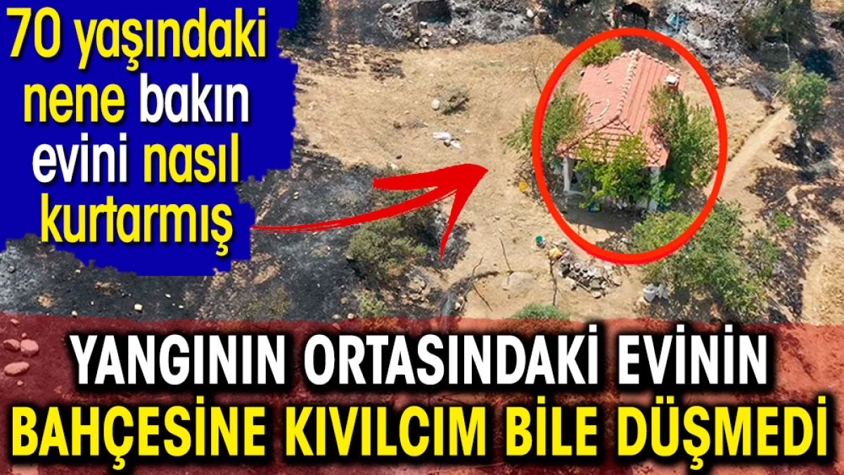 70 yaşındaki kadın yangının ortasındaki evini böyle kurtardı. Her yer cayır cayır yanarken bahçesine kıvılcım bile düşmedi