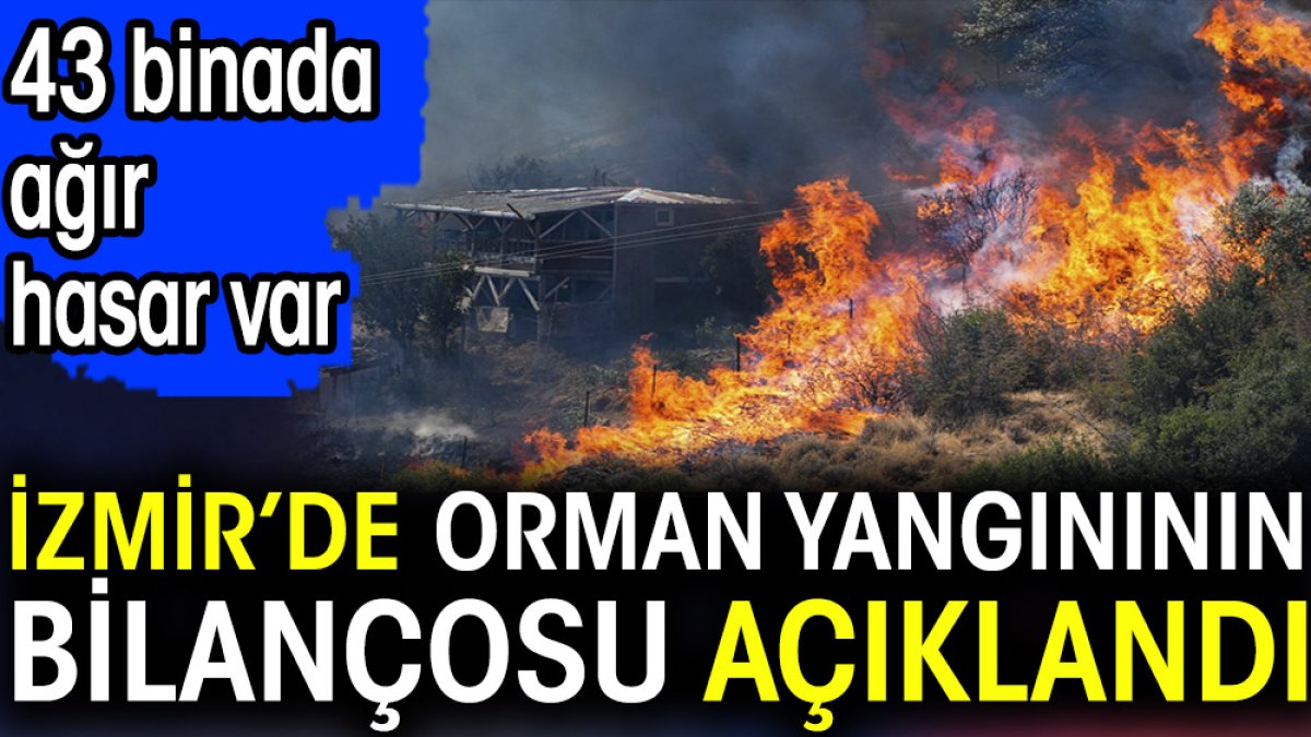 İzmir’de orman yangının bilançosu açıklandı. 43 binada ağır hasar var