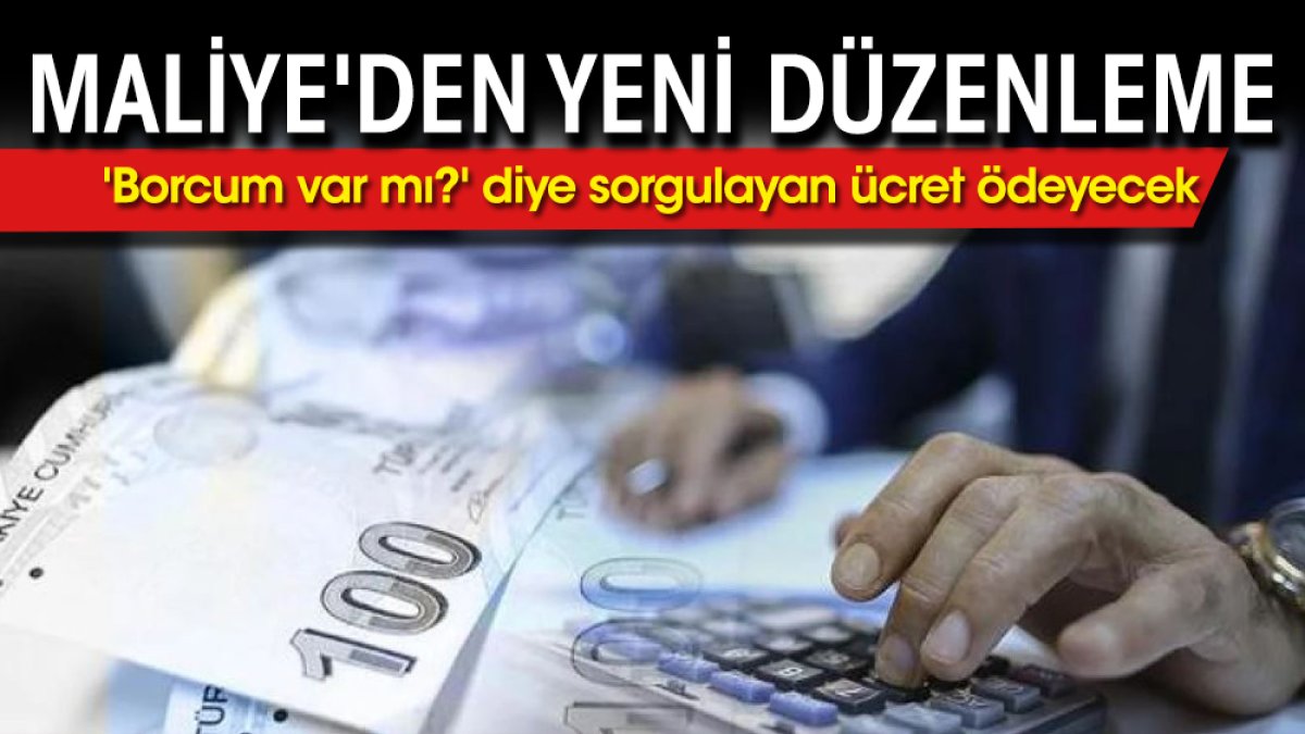 Maliye'den yeni düzenleme! 'Borcum var mı?' diye sorgulayan ücret ödeyecek