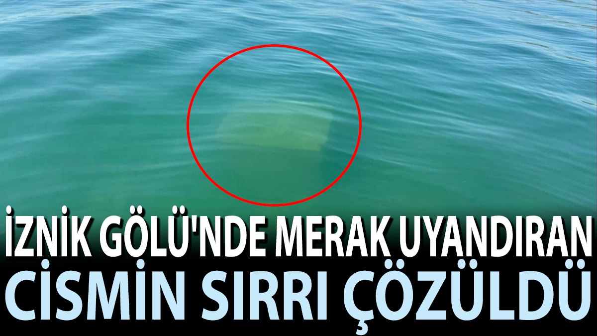 İznik Gölü'nde merak uyandıran cismin sırrı çözüldü