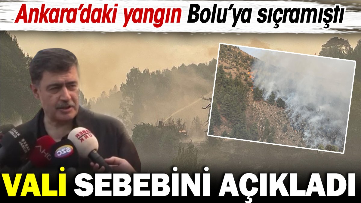 Ankara'dan Bolu'ya sıçrayan yangının nedenini Vali Şahin açıkladı