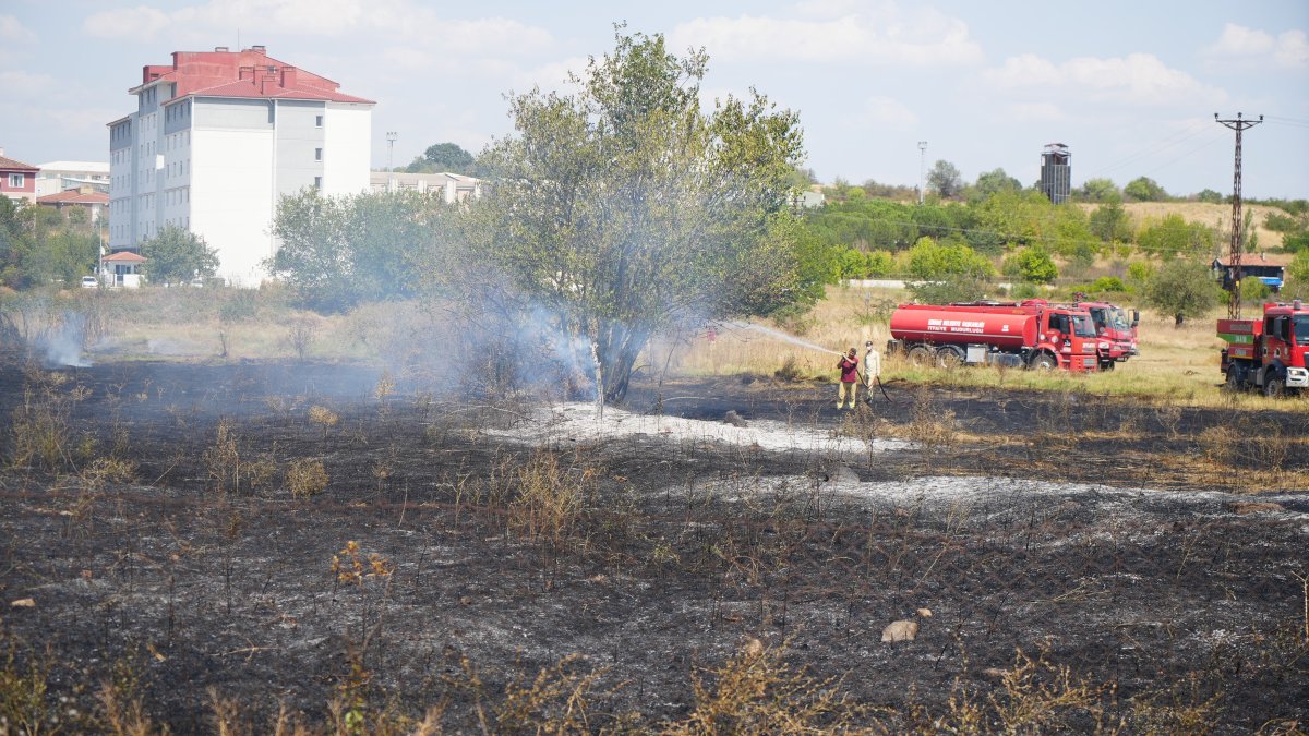 Edirne'de yürekleri ağza getiren yangın