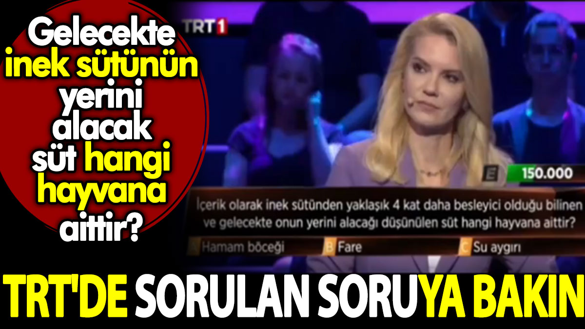 TRT'de sorulan soruya bakın. Gelecekte İnek sütünün yerini alacak süt hangi hayvana aittir