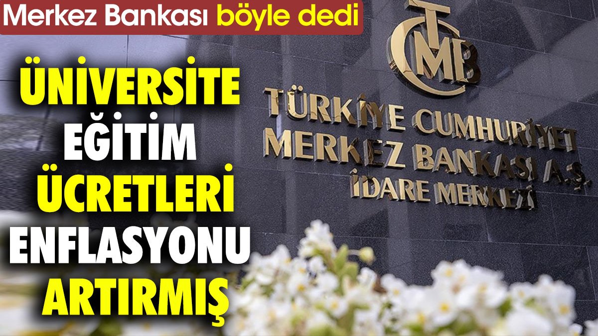 Üniversite eğitim ücretleri enflasyonu artırmış. Merkez Bankası böyle dedi