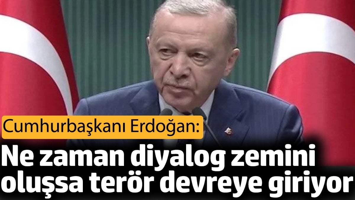 Erdoğan: Ne zaman diyalog zemini oluşsa terör devreye giriyor