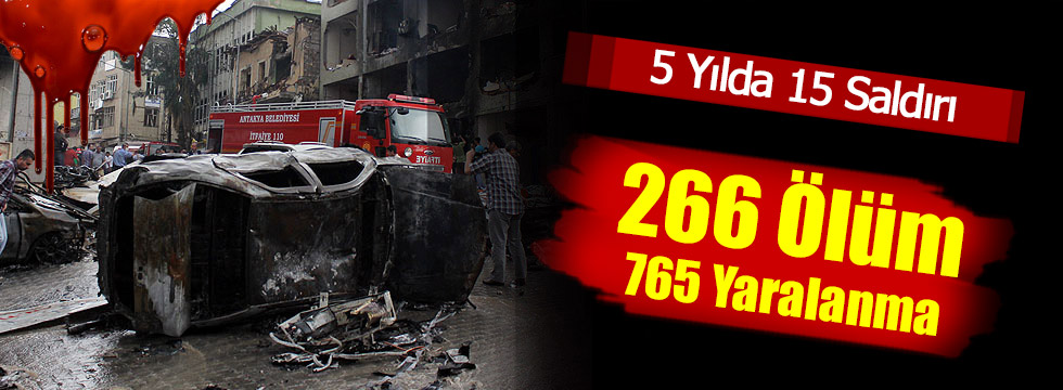 Türkiye'de 5 yılda 15 kanlı saldırı