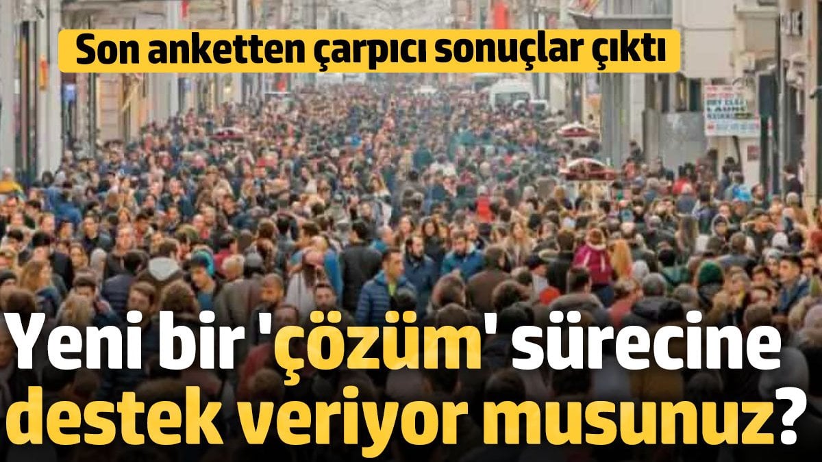 Yeni çözüm sürecine destek veriyor musunuz?  Son anketten çarpıcı sonuçlar çıktı