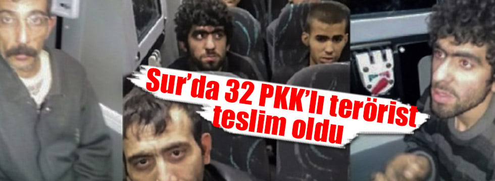 Sur'da 32 PKK'lı terörist teslim oldu