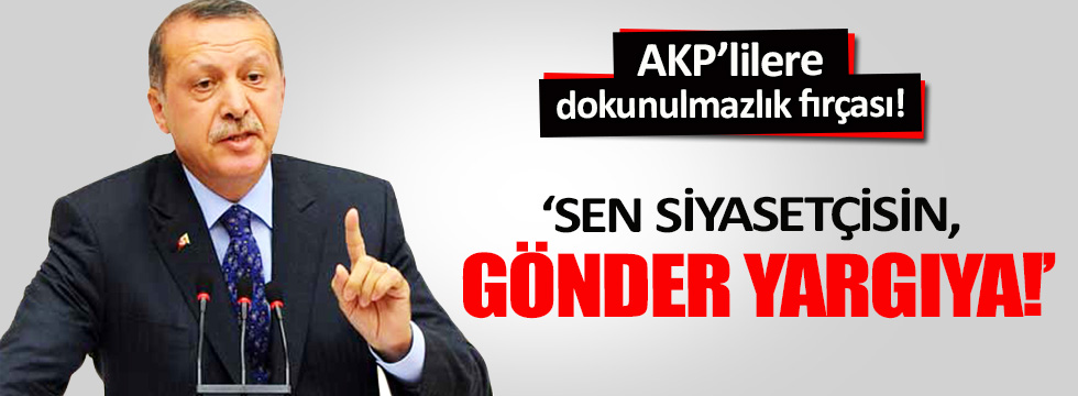 Erdoğan'dan AKP'lilere dokunulmazlık fırçası!