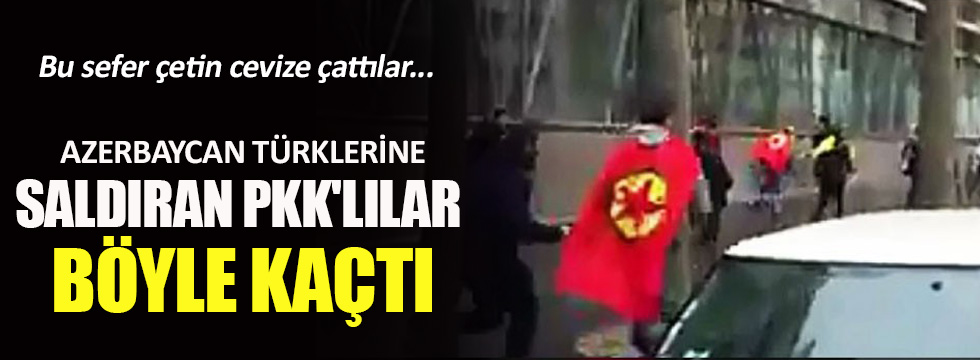 Paris'te Azerbaycan Türklerine saldıran PKK'lılar böyle kaçtı