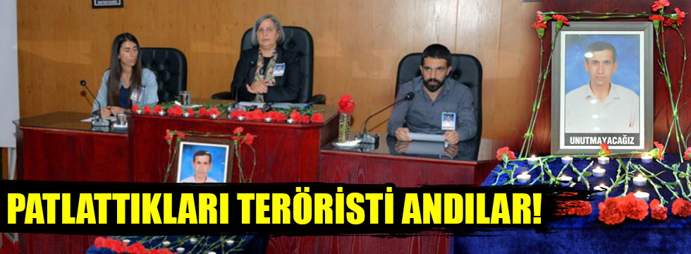 Patlattıkları teröristi Belediye meclisinde andılar