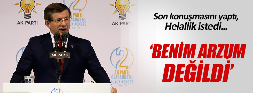 Ahmet Davutoğlu'ndan veda konuşması