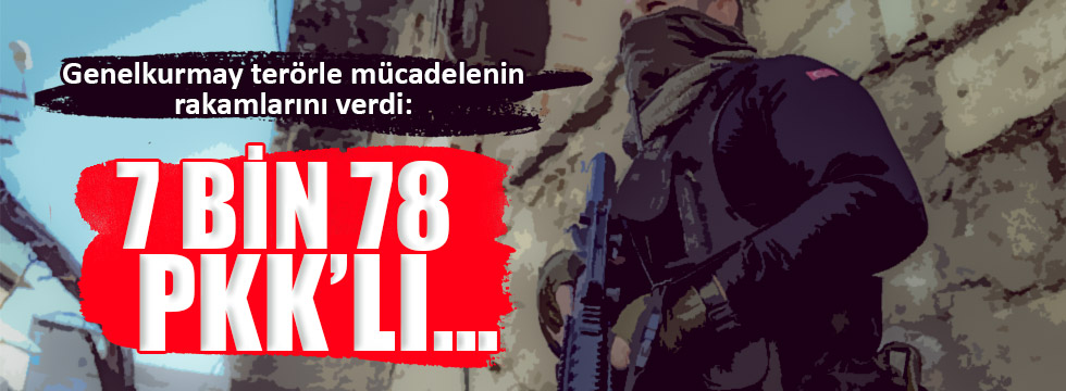 7 bin 78 PKK’lı etkisiz hale getirildi
