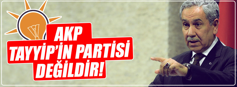 Arınç: "AK Parti Tayyip’in partisi değildir"