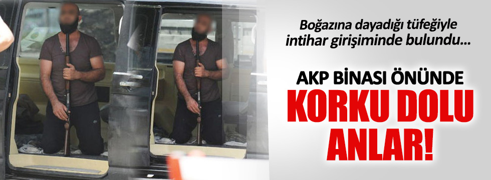 İzmir'deki AK Parti il binası önünde intihar girişimi