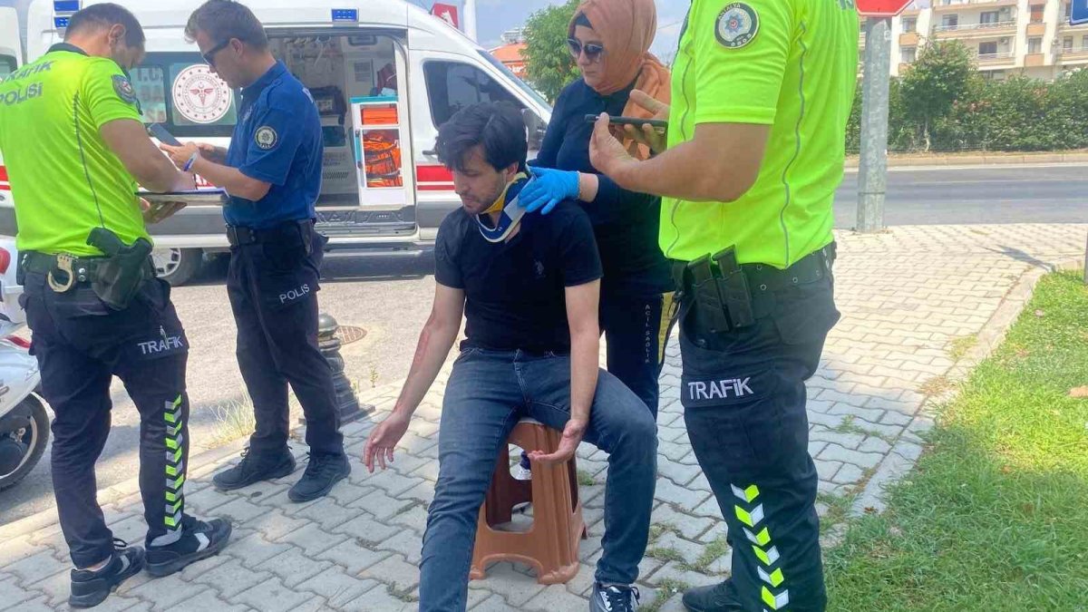 Motosikletten düşen sürücü yaralandı