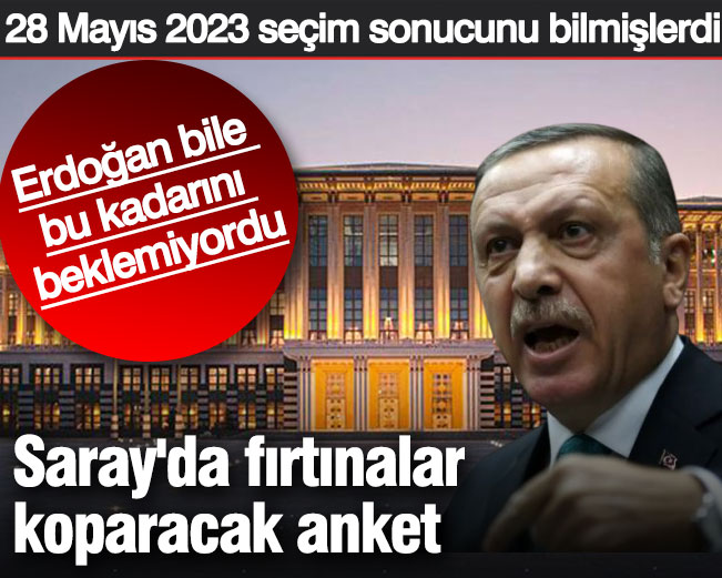 Saray'da fırtınalar koparacak anket. 28 Mayıs 2023 seçim sonuçlarını bilmişlerdi. Bu kadarını Erdoğan bile beklemiyordu