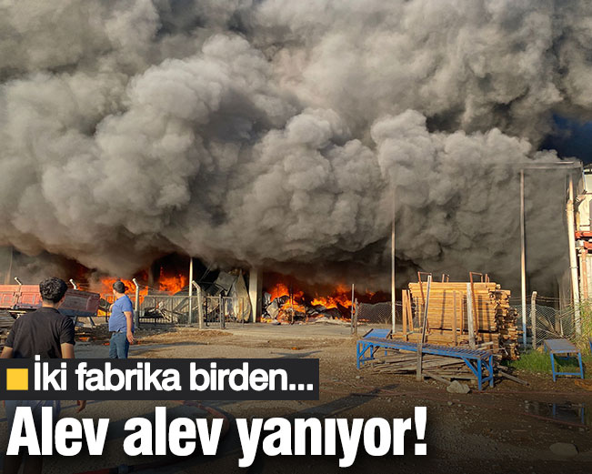 Serik'te iki fabrika birden yanıyor! Ekiplerden yoğun müdahale