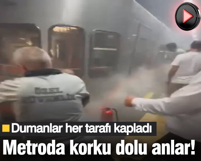 Metroda korku dolu anlar! Dumanlar her tarafı kapladı