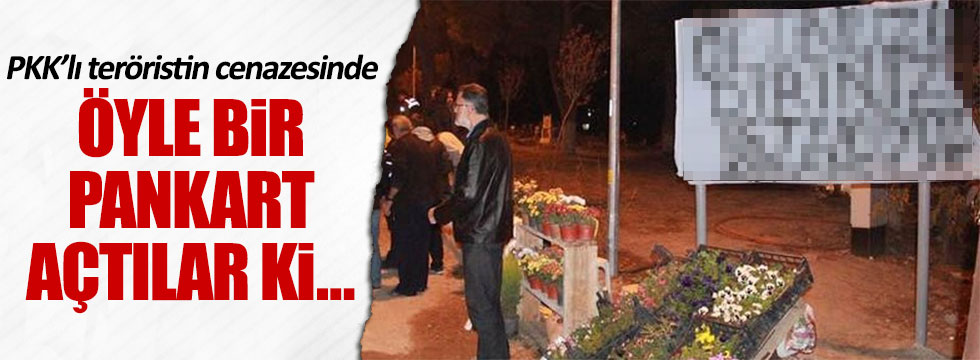 İzmir Torbalı'da PKK'lı cenazesine pankartlı tepki