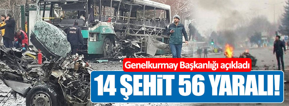 Kayseri'de 14 şehit, 55 yaralı