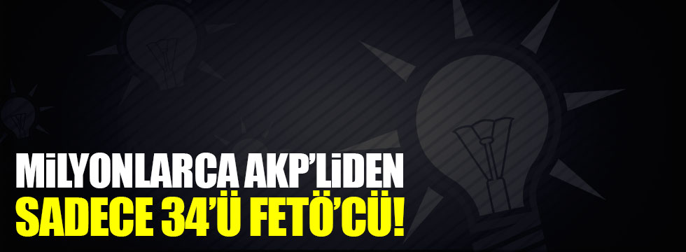 Milyonlarca AKP'liden sadece 34'ü FETÖ'cü!