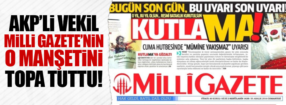 AKP'den Milli Gazete'ye tepki