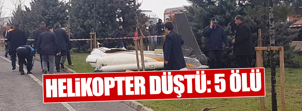 İstanbul'da helikopter düştü