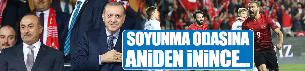 Cumhurbaşkanı Erdoğan maç sonrası soyunma odasına indi!