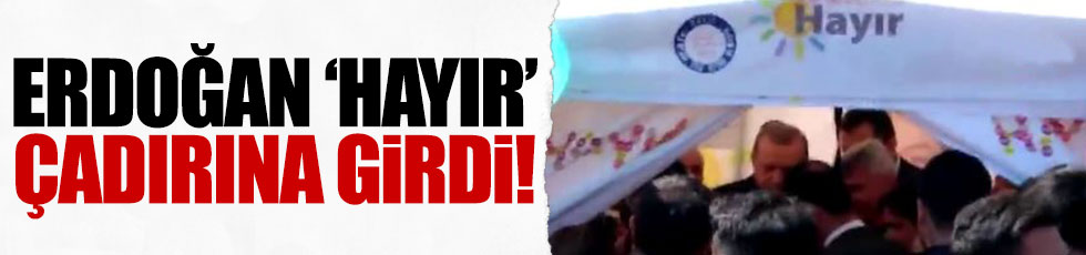 Erdoğan'dan, 'hayır' çadırına girdi