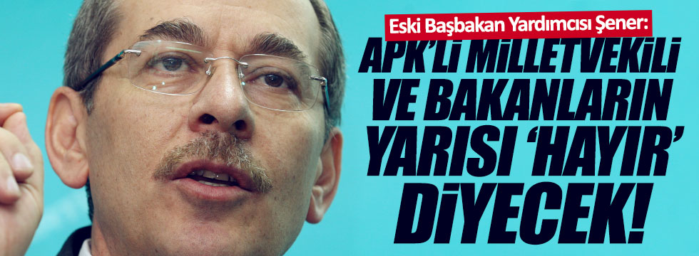 Şener: AKP'li bakanların yarısı 'hayır' oyu verecek