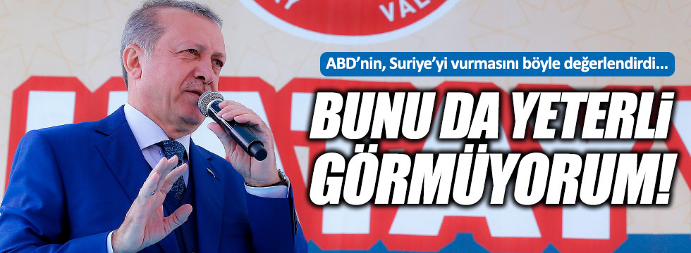 Erdoğan, "Saldırı doğru ama yeterli değil"