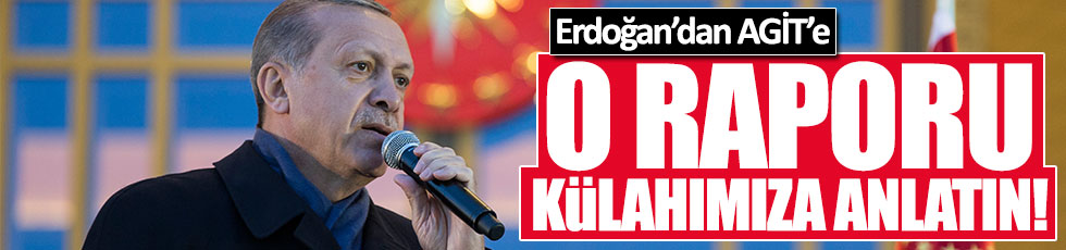 Erdoğan: AGİT o raporu külahımıza anlatsın